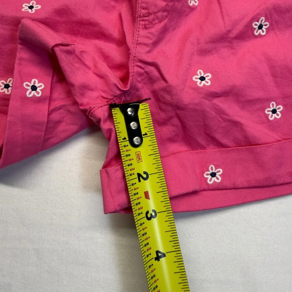 Gymboree Girls Pink Daisy Embroidered Sun Shorts Size 8 NWT Floral Cotton